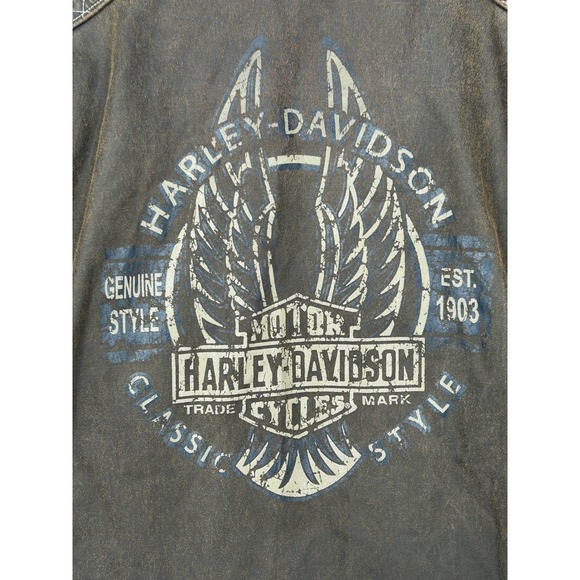 Harley Davidson Men's MEDIUM Distressed Genuine Motor Clothes Vault Jacket